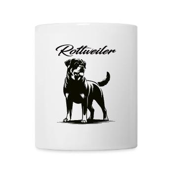 Fier de mon Rottweiler – la force avec le cœur - Mug blanc - blanc - Devant
