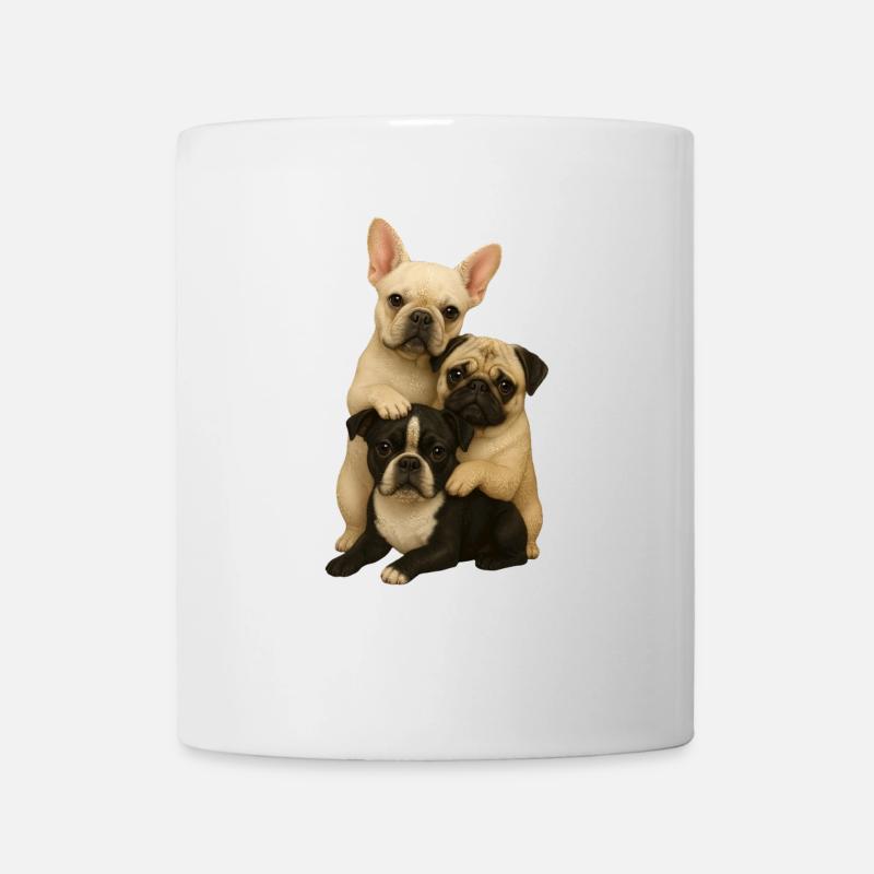 Französische Bulldogge Mops Terrier - Tasse - Weiß