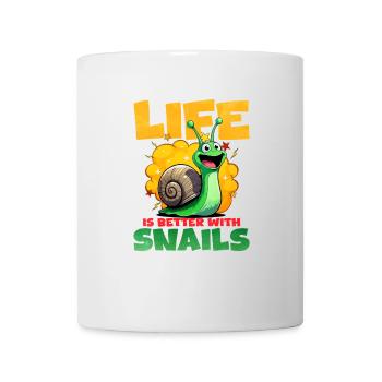 Schnecke - Tasse - Weiß - Vorne