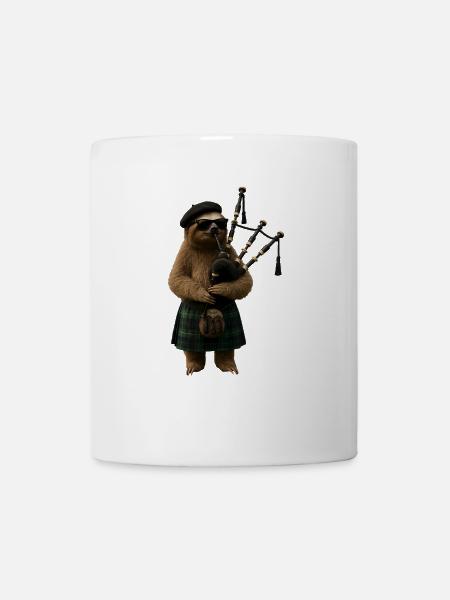 Faultier Dudelsack - Tasse - Weiß