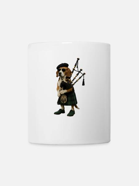 Beagle Dudelsack - Tasse - Weiß