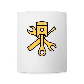 Pistons and tools 2c (+ your text) - Mug - white - Front