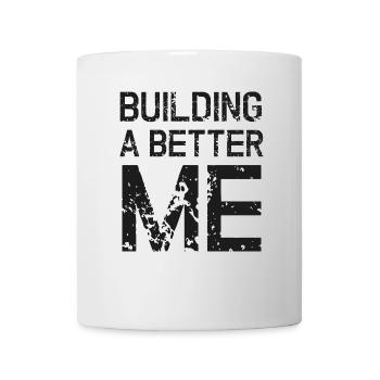 Construire un meilleur entraînement de motivation pour moi - Mug blanc - blanc - Devant