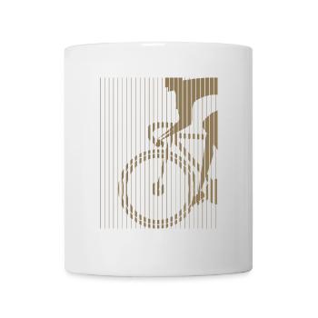 Fahrrad-Silhouette im Bauhaus-Stil - Tasse - Weiß - Vorne