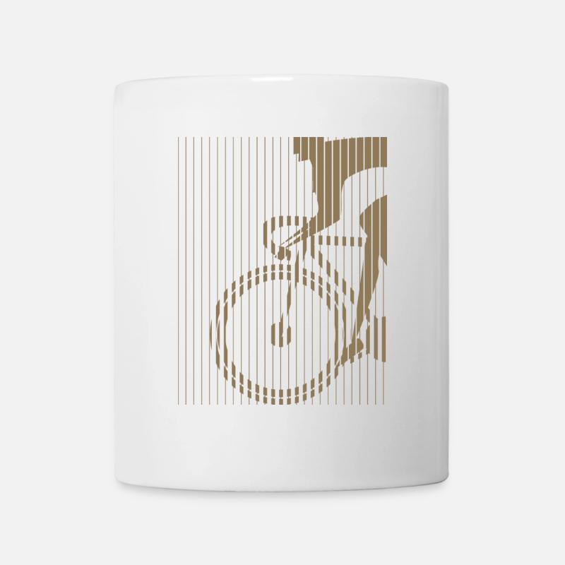 Silhouette cycliste dans le style du Bauhaus - Mug blanc - blanc