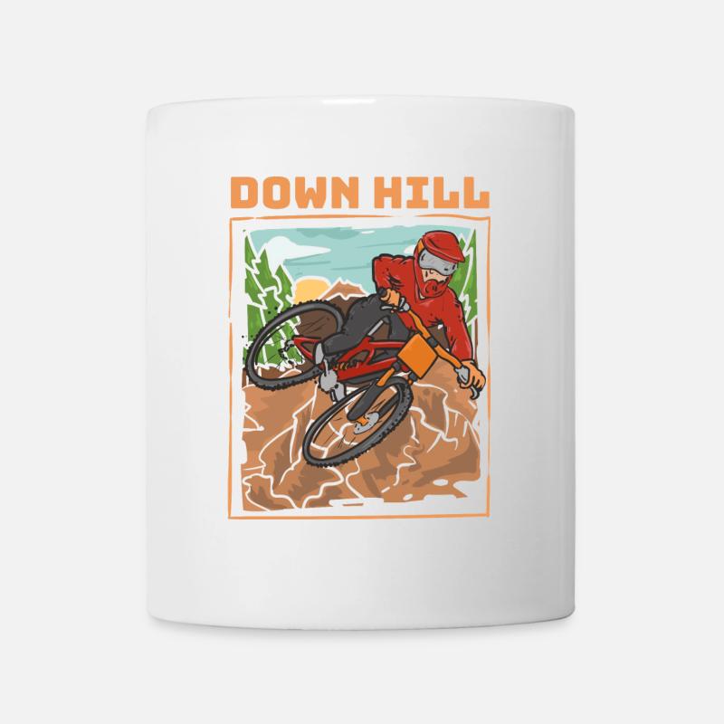 Downhill Vintage Style Downhill Rider Springen - Tasse - Weiß