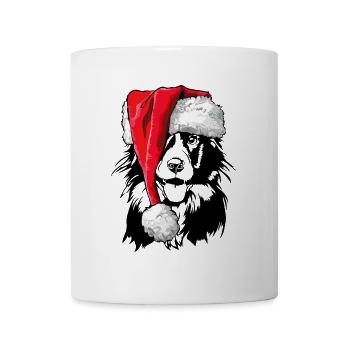 Santa Border Collie Weihnachten Hunde Wilsigns - Tasse - Weiß - Vorne