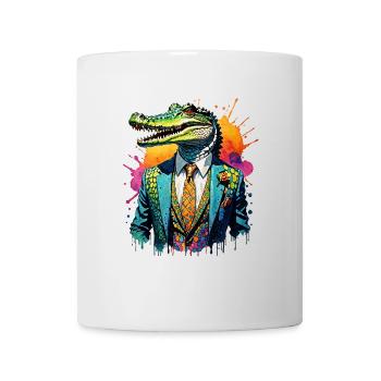 Crocodile in a suit - Mug - white - Front