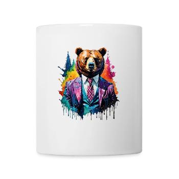 Bear in a suit - Mug - white - Front