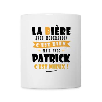 Patrick Bière Cadeau Humour cadeau patrick - Mug blanc - blanc - Devant
