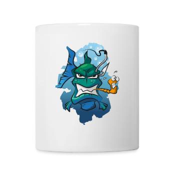 Drôle de poisson Poisson prédateur pour les pêcheurs - Mug blanc - blanc - Devant