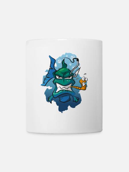 Funny Fish Predatory Fish for Anglers - Mug - white