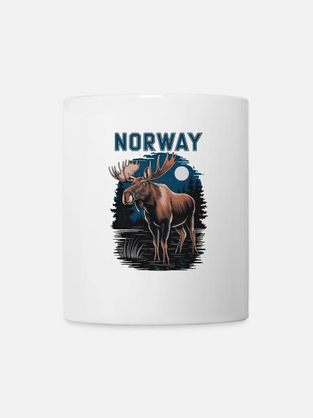 Norway mit Elch - Tasse - Weiß