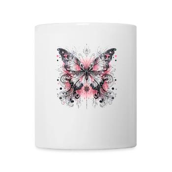 Papillon avec l’harmonie mystique du look mandala - Mug blanc - blanc - Devant