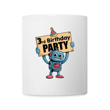 I'm three years third birthday with robot - Mug - white - Front