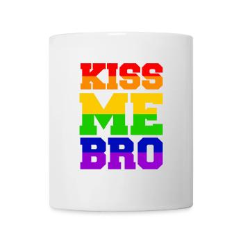 Kiss me Bro LGBT Gay Pride CSD Küssen Regenbogen - Mug - white - Front