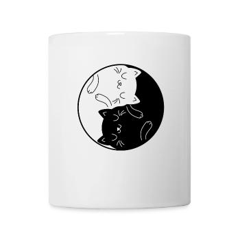 Yin & Yang Katze Zen Yoga Katzen Mama Cat Mom - Tasse - Weiß - Vorne