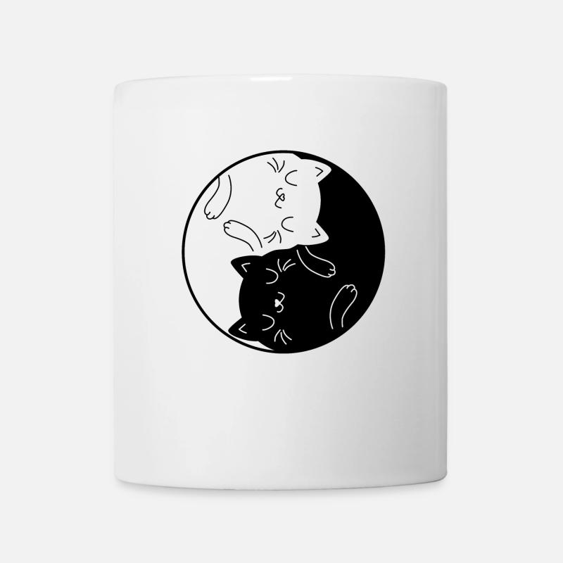 Yin & Yang Cat Zen Yoga Chats Mama Cat Mom - Mug blanc - blanc