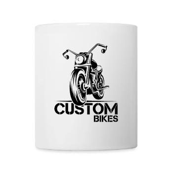 custom bikes Biker Garage Motorrad Illustration - Tasse - Weiß - Vorne