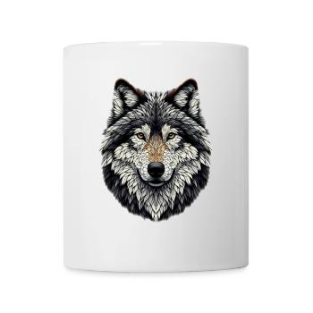 Loup dans le style mosaïque - Mug blanc - blanc - Devant