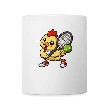 Chicken Chick Tennis Comic Player Sport Tennis - Mug - white - Front