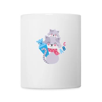 Kitten with school cone school enrollment - Mug - white - Front