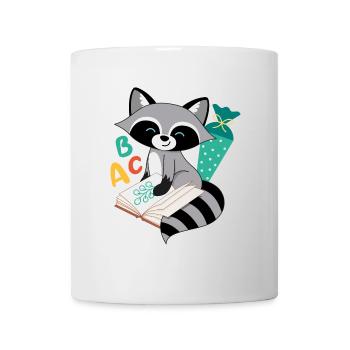 Raccoon with school cone school enrollment school child - Mug - white - Front