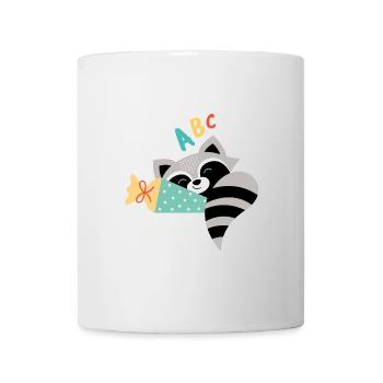 Raccoon with school cone school enrollment - Mug - white - Front