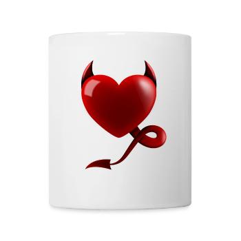 Herz Teufel Design Geschenk - Tasse - Weiß - Vorne
