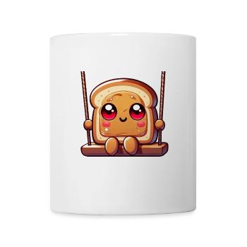 Toast Peanut Butter Sandwich Cute Cartoon - Mug - white - Front