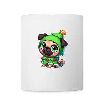 Lunatique Carlin Noël arbre de Noël dessin animé - Mug blanc - blanc - Devant