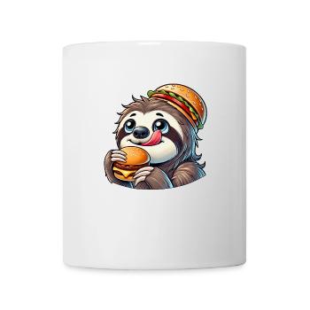Cute Sloth Burger Cartoon Fast Food - Mug - white - Front