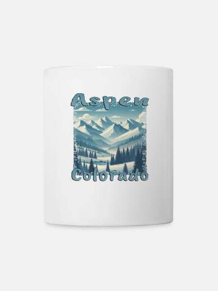 Aspen Hiver Ski Snowboard Vacances Grunge - Mug blanc - blanc