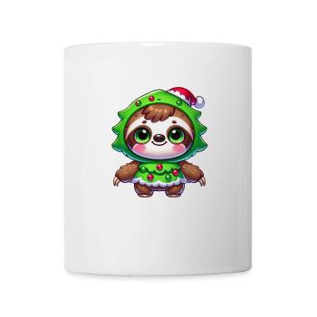 Funny Christmas Sloth Christmas Tree Cartoon - Mug - white - Front