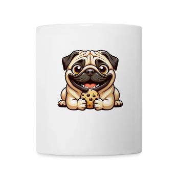Cute Pug Cookie Cookies Cartoon Dessert Dog - Mug - white - Front