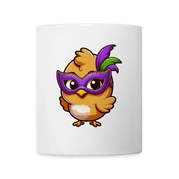 Mardi Gras poussin mignon poule dessin animé - Mug blanc - blanc - Devant