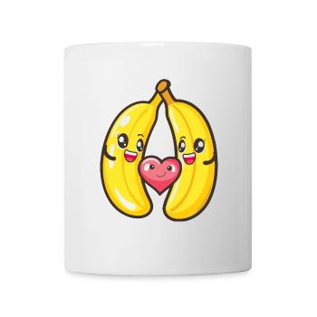 Banana Couple Love Heart Comic - Mug - white - Front