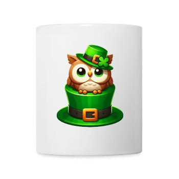 Süße St. Patrick's Day Eule mit Zylinder - Tasse - Weiß - Vorne