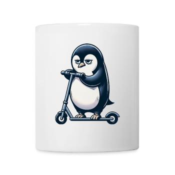 Grumpy Mops auf Kickroller lustig Hund - Tasse - Weiß - Vorne