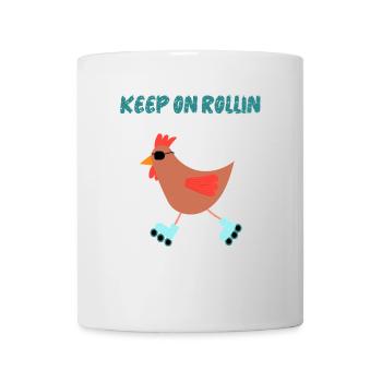 Casual chicken on rollerblades with sunglasses - Mug - white - Front