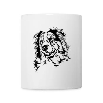 AUSTRALIAN SHEPHERD merle Portrait of Wilsign - Mug - white - Front