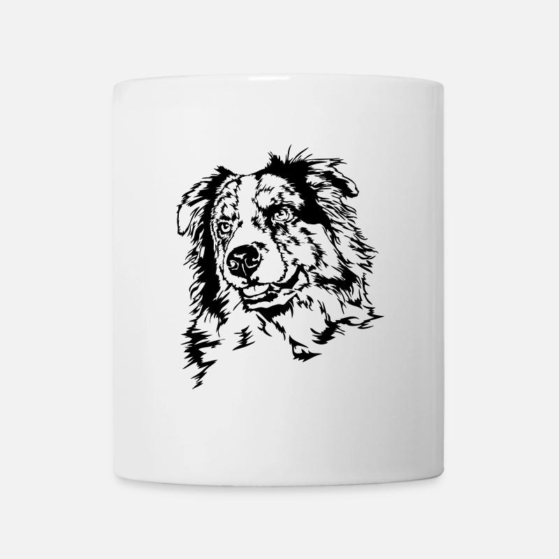 AUSTRALIAN SHEPHERD merle Portrait Wilsigns - Mug blanc - blanc