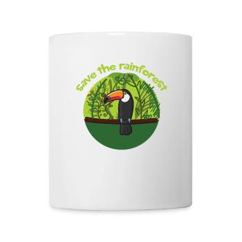 L'oiseau toucan comme symbole pour sauver la forêt tropicale - Mug blanc - blanc - Devant