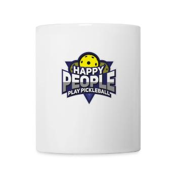 Pickleball Shirt: Happy People Play Pickleball - Tasse - Weiß - Vorne