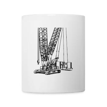 Grue à chenilles crawler noir 1600 600 - Mug blanc - blanc - Devant
