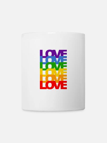 Love LGBT Gay Pride Love Rainbow - Mug blanc - blanc