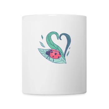 Niedlicher Marienkäfer auf Blatt - Tasse - Weiß - Vorne