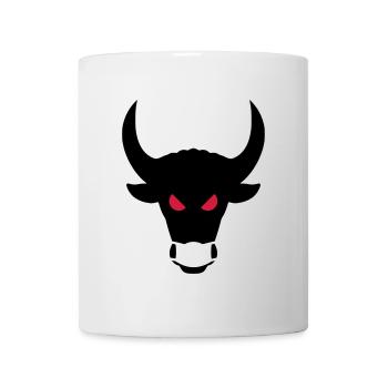 ★ Couleurs de conception modifiables ★ Taureau maléfique avec masque - Mug blanc - blanc - Devant