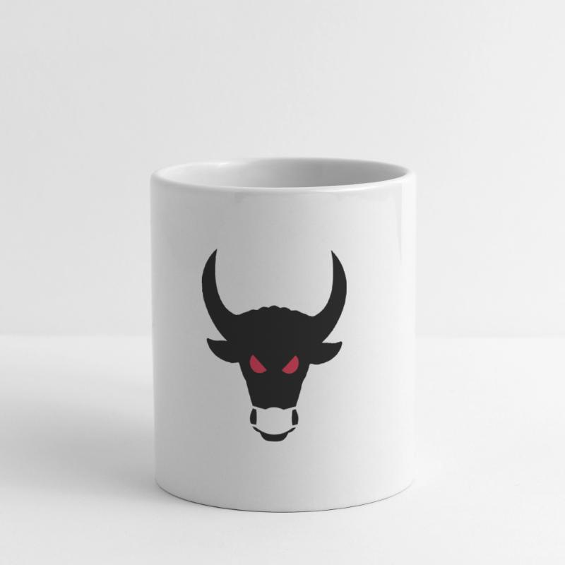 ★ Couleurs de conception modifiables ★ Taureau maléfique avec masque Mug blanc