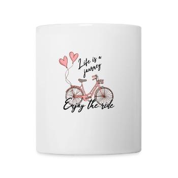 Life is a journey - enjoy the ride! - Mug - white - Front